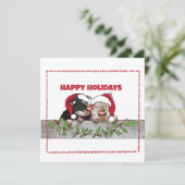 Christmas Pig Mars Feiertagskarte (Stehend Vorderseite)