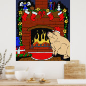 Christmas Pig Poster (Küche)