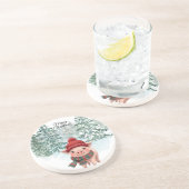 Christmas Pig Sandstone Coaster Getränkeuntersetzer (Seite)
