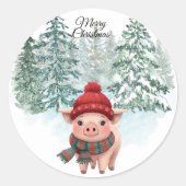 Christmas Pig Sticker (Vorderseite)