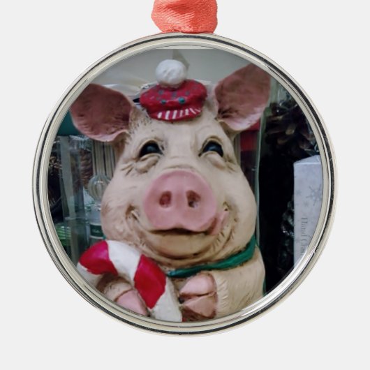 CHRISTMAS ****PIGGIE-ORNATION**** SILBERNES ORNAMENT (Vorne)