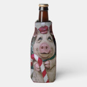 CHRISTMAS PIGGY FLASCHE COOLER/GEMÜTLICH INSULTIER FLASCHENKÜHLER (Flaschenvorderseite)