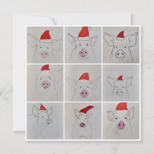 Christmas pigs dankeskarte
