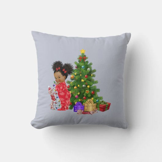 Christmas Pillow Dackel Afrikanisches amerikanisch Kissen (Vorderseite)