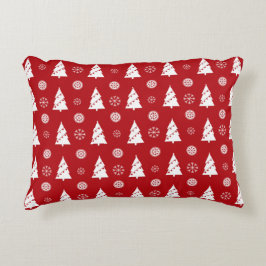 Christmas Pillow with Trees and Snowflakes Dekokissen