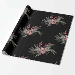 Christmas Pine Black Geschenkpapier