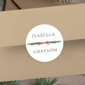 Christmas Pine Border  Runder Aufkleber