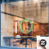 Christmas Pine Bough Pine Cone Holly Wreath Fensteraufkleber (Café-Fenster)