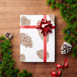 Christmas Pine Cone Muster Geschenkpapier