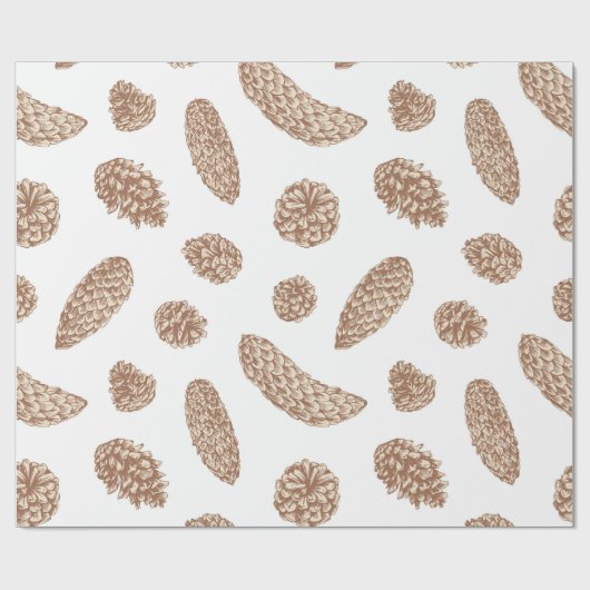 Christmas Pine Cone Muster Geschenkpapier (Flach)