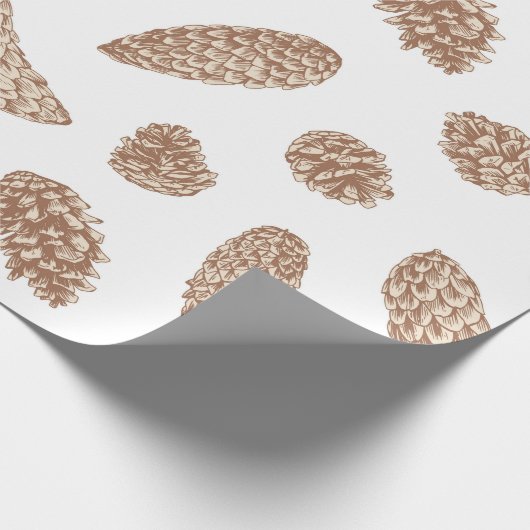 Christmas Pine Cone Muster Geschenkpapier (Ecke)