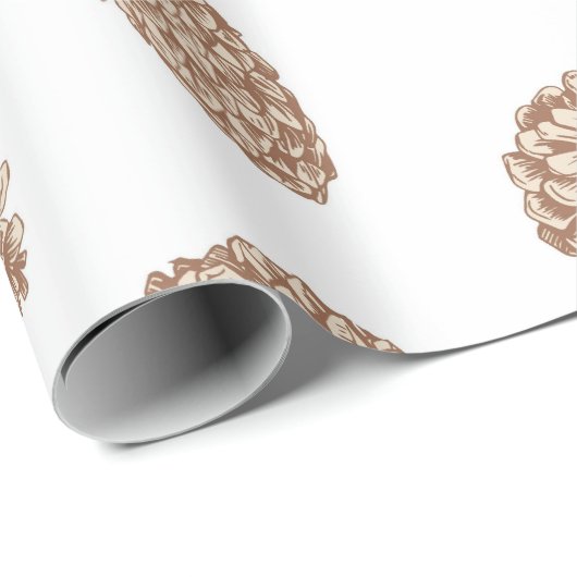 Christmas Pine Cone Muster Geschenkpapier (Rolleneckpunkt)
