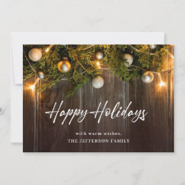 Christmas Pine Cones Rustic Gruß Feiertagskarte