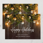 Christmas Pine Cones Rustic Gruß Feiertagskarte (Vorne/Hinten)