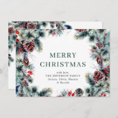 Christmas Pine Cones Rustic Gruß Feiertagskarte (Vorne/Hinten)