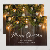 Christmas Pine Cones Rustic Gruß Feiertagskarte (Vorne/Hinten)