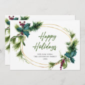 Christmas Pine Cones Rustic Gruß Feiertagskarte (Vorne/Hinten)