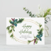 Christmas Pine Cones Rustic Gruß Feiertagskarte (Stehend Vorderseite)