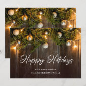 Christmas Pine Cones Rustic Gruß Feiertagskarte (Vorne/Hinten)