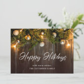 Christmas Pine Cones Rustic Gruß Feiertagskarte (Stehend Vorderseite)