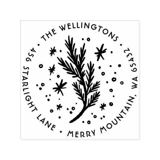 Christmas Pine Return Address Permastempel (Design)