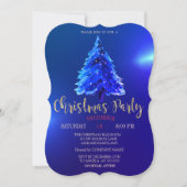 Christmas Pine Tree, Blue Christmas Company Party Einladung (Vorderseite)