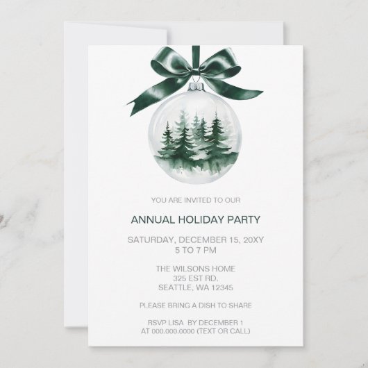 Christmas Pine Tree Ornament Feiertagskarte (Vorderseite)