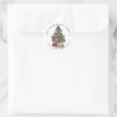 Christmas Pine tree return address label Runder Aufkleber (Tasche)