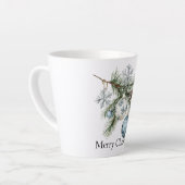 Christmas Pine Tree Snowflake Blue White Ornaments Milchtasse (Linke Ecke)