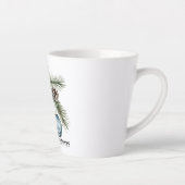 Christmas Pine Tree Snowflake Blue White Ornaments Milchtasse (Rechts)