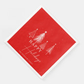 Christmas Pine Tree Vector Happy Holidays Serviette (Ecke)