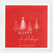 Christmas Pine Tree Vector Happy Holidays Serviette (Vorderseite)