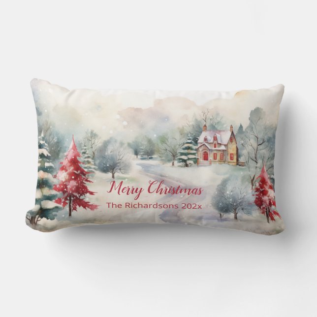 Christmas Pine Trees Lendenkissen (Vorderseite)