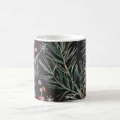 Christmas Pine Twigs Black Background Kaffeetasse (Mittel)
