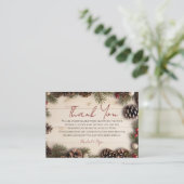 Christmas Pinecone Berries Wood Danke Begleitkarte (Stehend Vorderseite)