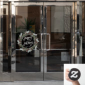 Christmas Pinecone Wreath Happy Holidays Fensteraufkleber (Büro Tür)