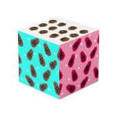 Christmas Pinecones Foto Design Cube Würfel (Rückseite Schrägansicht)