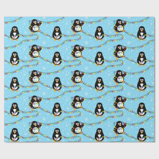 Christmas Pinguin Pattern Geschenkpapier (Flach)