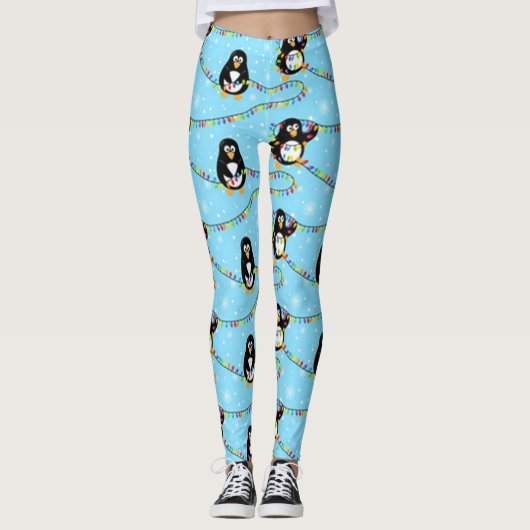Christmas Pinguin Pattern Leggings (Vorderseite)
