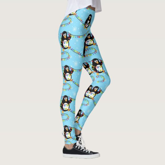 Christmas Pinguin Pattern Leggings (Rechts)