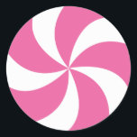 CHRISTMAS PINK CANDY RUNDER AUFKLEBER<br><div class="desc">Weihnachtscreme-Teil der niedlichen Kekse- und KakaoWeihnachtskollektion</div>