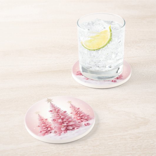 Christmas Pink Coasters Getränkeuntersetzer (Seite)