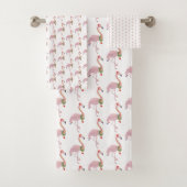 Christmas Pink Flamingo Badhandtuch Set (Insitu)