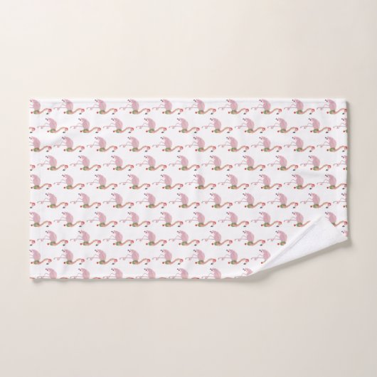 Christmas Pink Flamingo Badhandtuch Set (Handtuch)