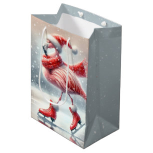Christmas Pink Flamingo Ice Skaten Mittlere Geschenktüte
