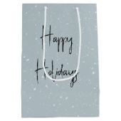 Christmas Pink Flamingo Ice Skaten Mittlere Geschenktüte (Rückseite)