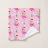 Christmas Pink Flamingo Muster Badhandtuch Set (Waschlappen)