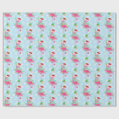 Christmas Pink Flamingo Muster Geschenkpapier (Flach)
