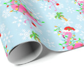 Christmas Pink Flamingo Muster Geschenkpapier (Rolleneckpunkt)