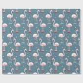 Christmas Pink Flamingo Muster Geschenkpapier (Flach)